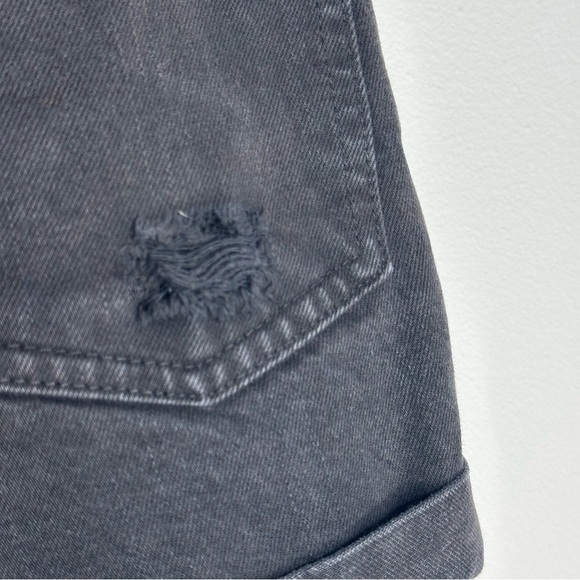 GAP 1969 Sexy Boyfriend Shorts Roll Up Hem Sz 24 Black Distressed 100% Cotton - Picture 5 of 10